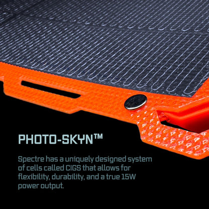 Dark Energy Spectre Solar Panel 15W - Ultra-Lite & Ultra-Durable Solar Panel (HI-Vis Orange)