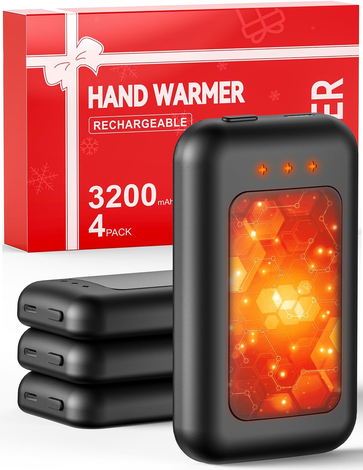 Hand Warmers Rechargeable, 2 Pack 3200mAh*2 Electric Hand Warmer, 16 Hours Lasting, Great for Outdoors, Camping, Gifts for Men Women