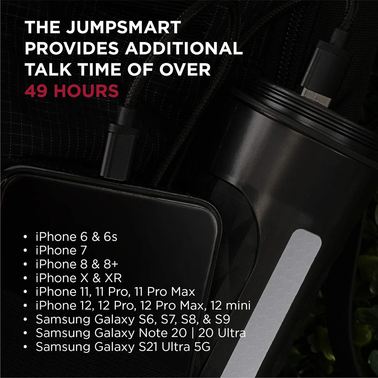 JumpSmart - 10-in-1 Portable Vehicle Jump Starter, Flashlight, Power Bank & More (Black)
