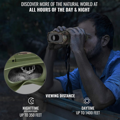 Hike Crew Digital Night Vision Binoculars, Capture HD Photos & Videos, See Clear in 100% Total Darkness, Long Viewing Distance, Large Viewing LCD Screen, Infrared Night Vision Goggles for Hunting
