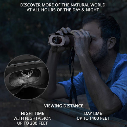 Hike Crew Digital Night Vision Binoculars, Capture HD Photos & Videos, See Clear in 100% Total Darkness, Long Viewing Distance, Large Viewing LCD Screen, Infrared Night Vision Goggles for Hunting