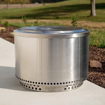 Solo Stove Bonfire Lid made of 304 stainless steel for outdoor fire pits and camping.