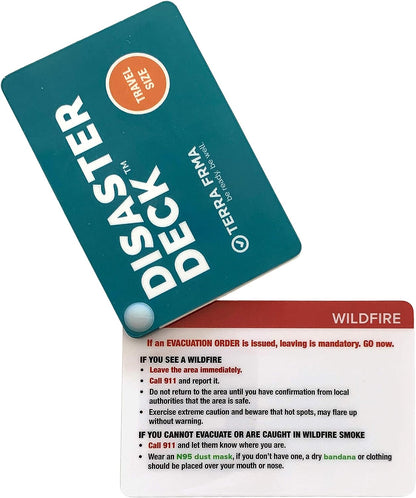 Disaster Deck - Kit Ready Emergency Survival Cards, Guide, Emergency Preparedness, Instructions for Disasters, Earthquake, Wildfire, Hurricane, Tornado, Flooding, Heatwave, Winter Storms and More.