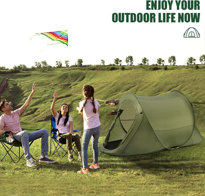 Automatic Instant Portable Tent, Pop Up Camping Tent, Suitable for 1-2 Person, 2 Doors and Side Windows with Carry Bag, Instant Pop up Beach Tent