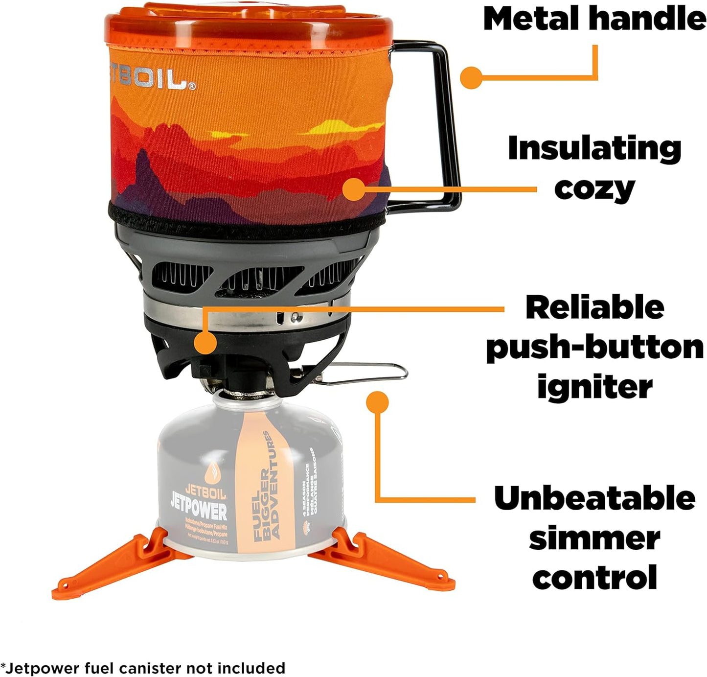 Jetboil MiniMo Camping and Backpacking Stove Cooking System with Adjustable Heat Control