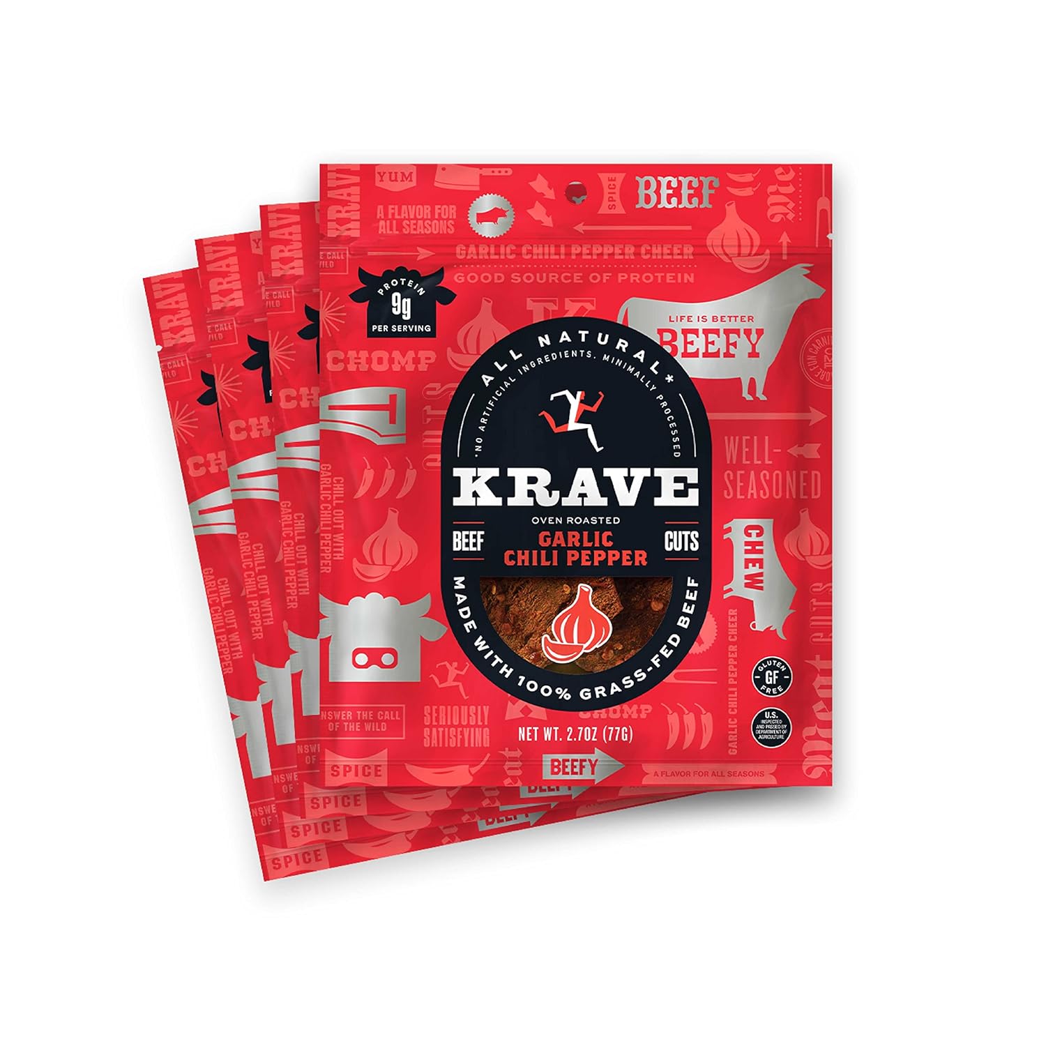 KRAVE Jerky Variety Favorites Beef and Pork 4 Pack 