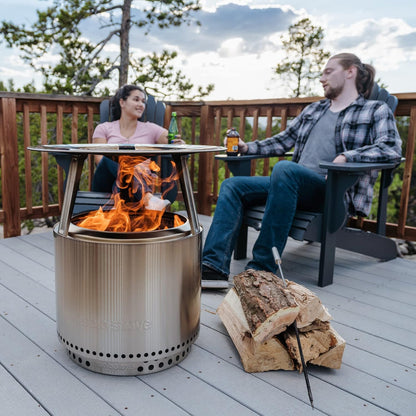Solo Stove Ranger Heat Deflector, with 3 Detachable Legs, Accessory for Ranger Fire Pit, Captures and redirects Warmth, 304 Stainless Steel, (HxDia) 9.5 x 20 in, 5 lbs
