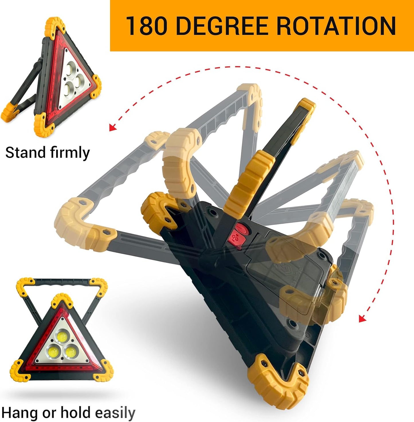 TheHitDeal Emergency Warning Triangle - LED Light, Water-Resistant, Shockproof & Portable