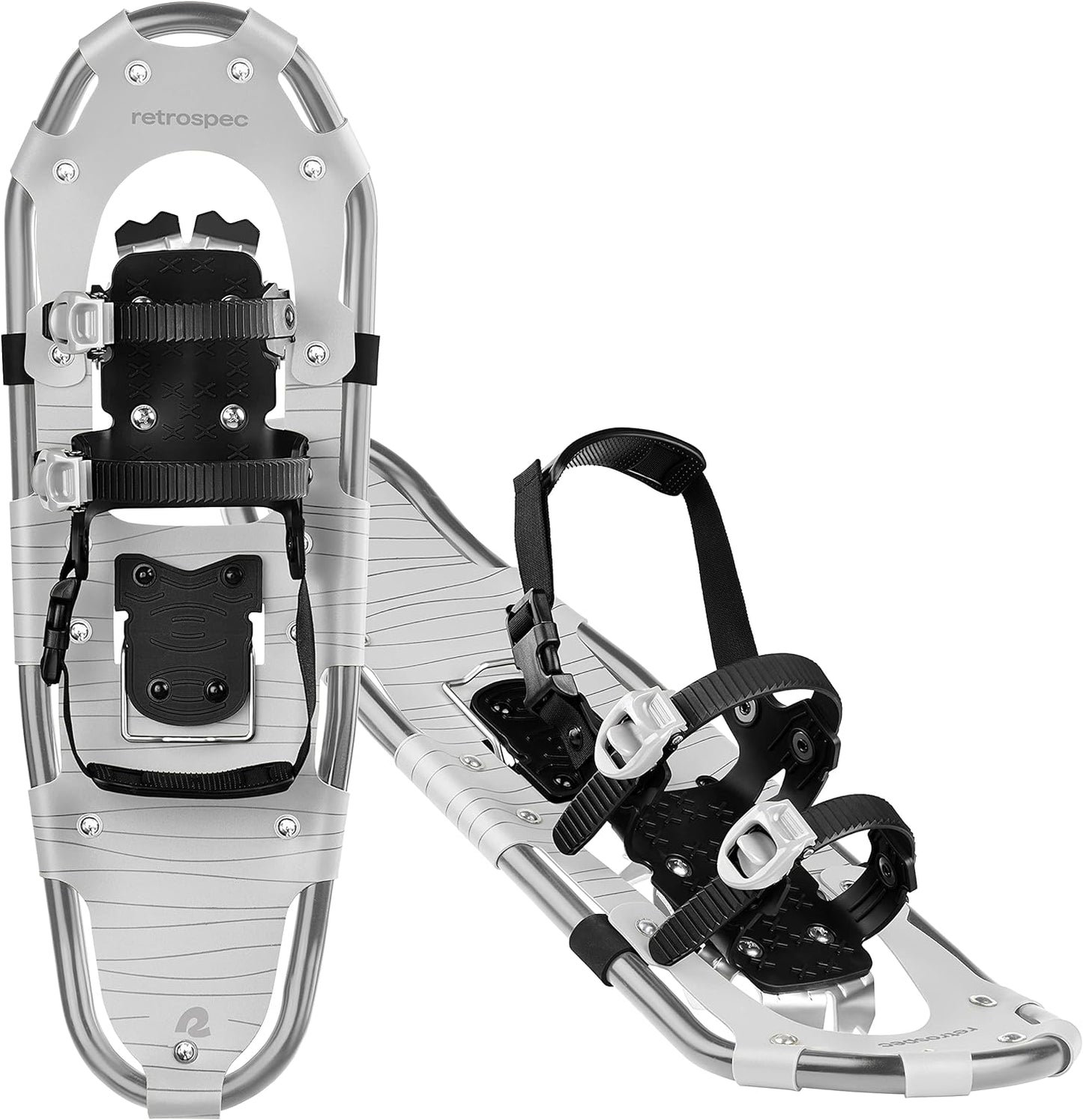 Retrospec Drifter 21/25/30 Inch Snowshoes & Trekking Poles Bundle for Men, Women, and Youth - Durable All Terrain with Adjustable Binding, Carry Bag and Lightweight Aluminum Walking & Hiking Poles