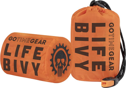 Go Time Gear Life Bivy Emergency Sleeping Bag Thermal Bivy - Use as Emergency Bivy Sack, Survival Sleeping Bag, Mylar Emergency Blanket