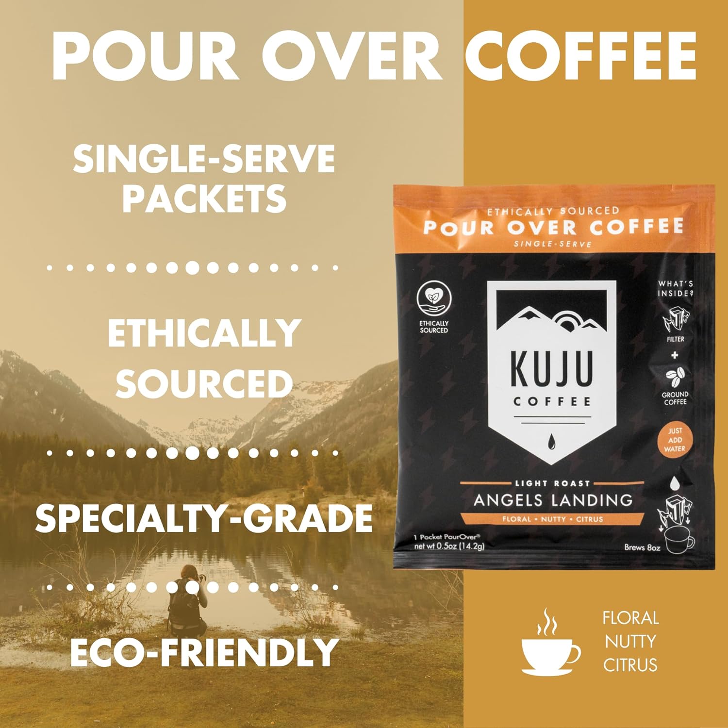 Kuju Coffee Premium Pour Over Camping Coffee Singles