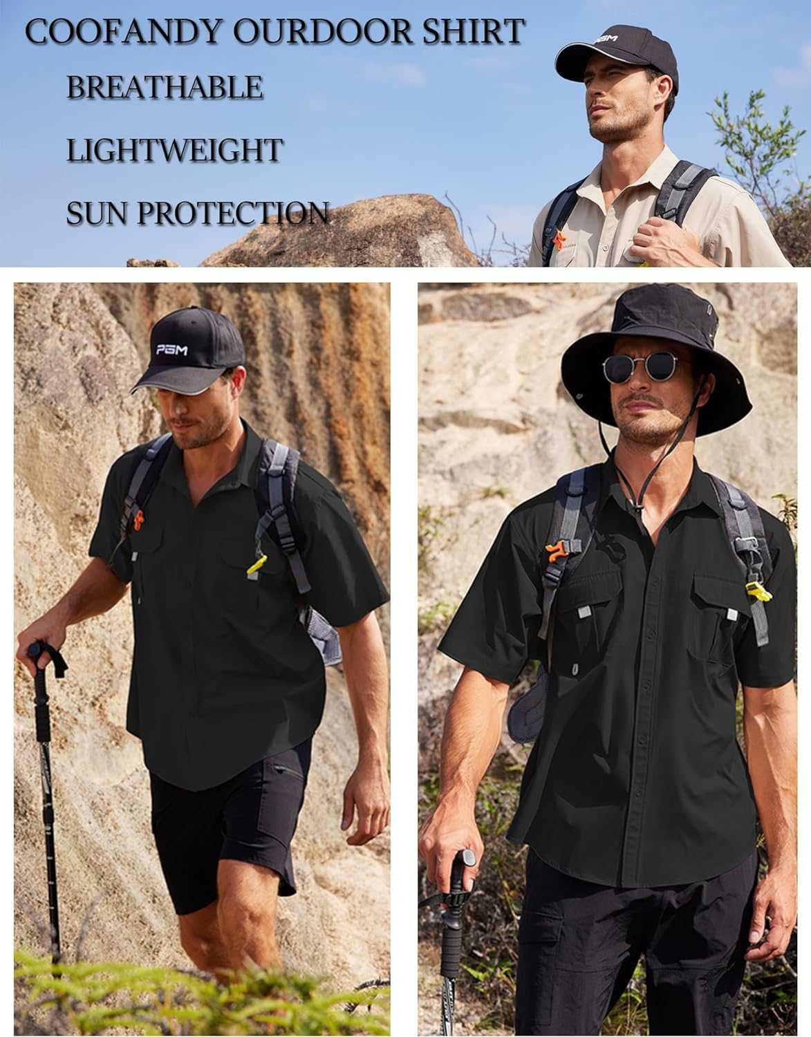 Men's UPF UV Hiking Fishing Shirt by Reltek Ready Gear - Survival Gear for outdoor enthusiasts with breathable, lightweight design and sun protection.