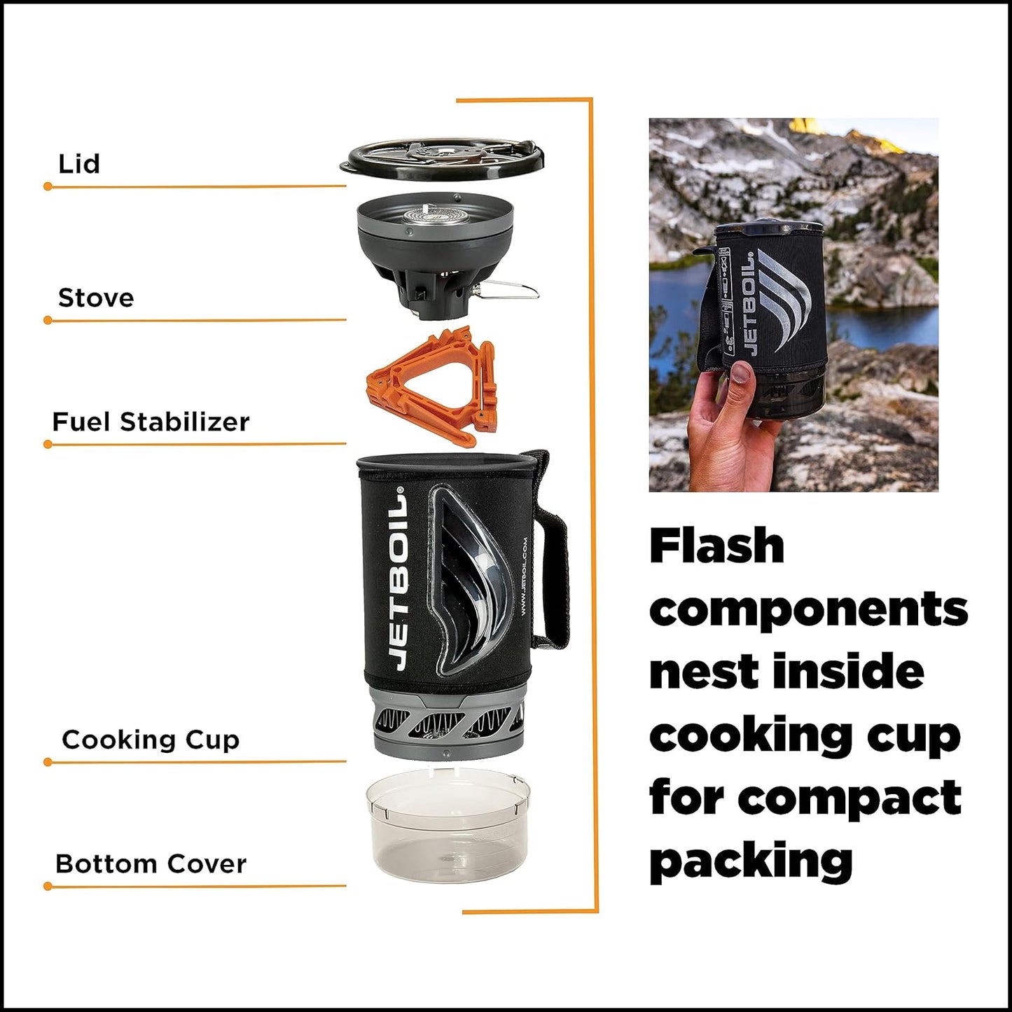 Jetboil Flash Camping and Backpacking Stove Cooking System