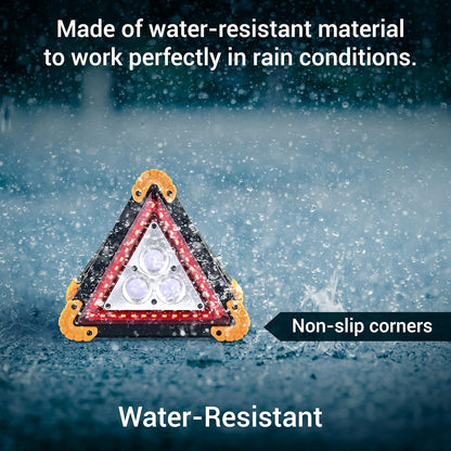 TheHitDeal Emergency Warning Triangle - LED Light, Water-Resistant, Shockproof & Portable