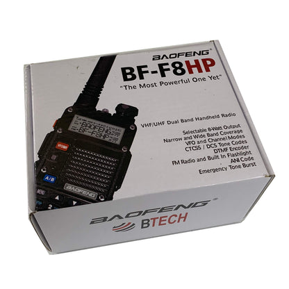 BAOFENG BF-F8HP (UV-5R 3rd Gen) 8-Watt Dual Band Two-Way Radio (136-174MHz VHF & 400-520MHz UHF)