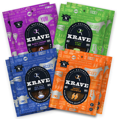 KRAVE Jerky Variety Favorites Beef and Pork 4 Pack 