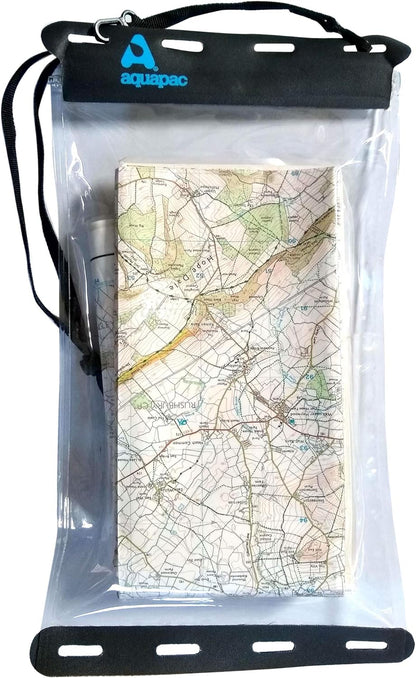 Aquapac Kaituna Waterproof Map Holder - Waterproof Cover for Reading Map While Outdoors or Hiking - Clear Plastic Case for Kayaking- Large Waterproof Bag for Camping Accessories - Small 19.5x30cm