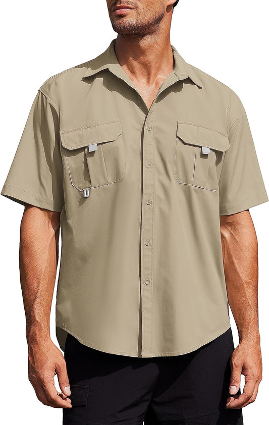 COOFANDY Men's UPF 50+ UV Short Sleeve Hiking Fishing Shirt Sun Protection Shirt