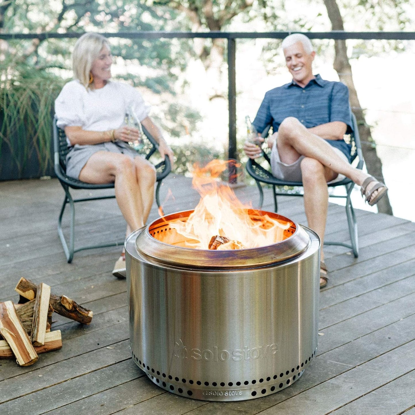 Solo Stove Yukon with Stand Portable Fire Pit Stainless Steel for Wood Burning and Low Smoke Great Camping Stove | 27x17 Inches Outdoor Fire Pits