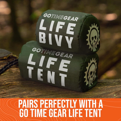 Go Time Gear Life Bivy Emergency Sleeping Bag Thermal Bivy - Use as Emergency Bivy Sack, Survival Sleeping Bag, Mylar Emergency Blanket