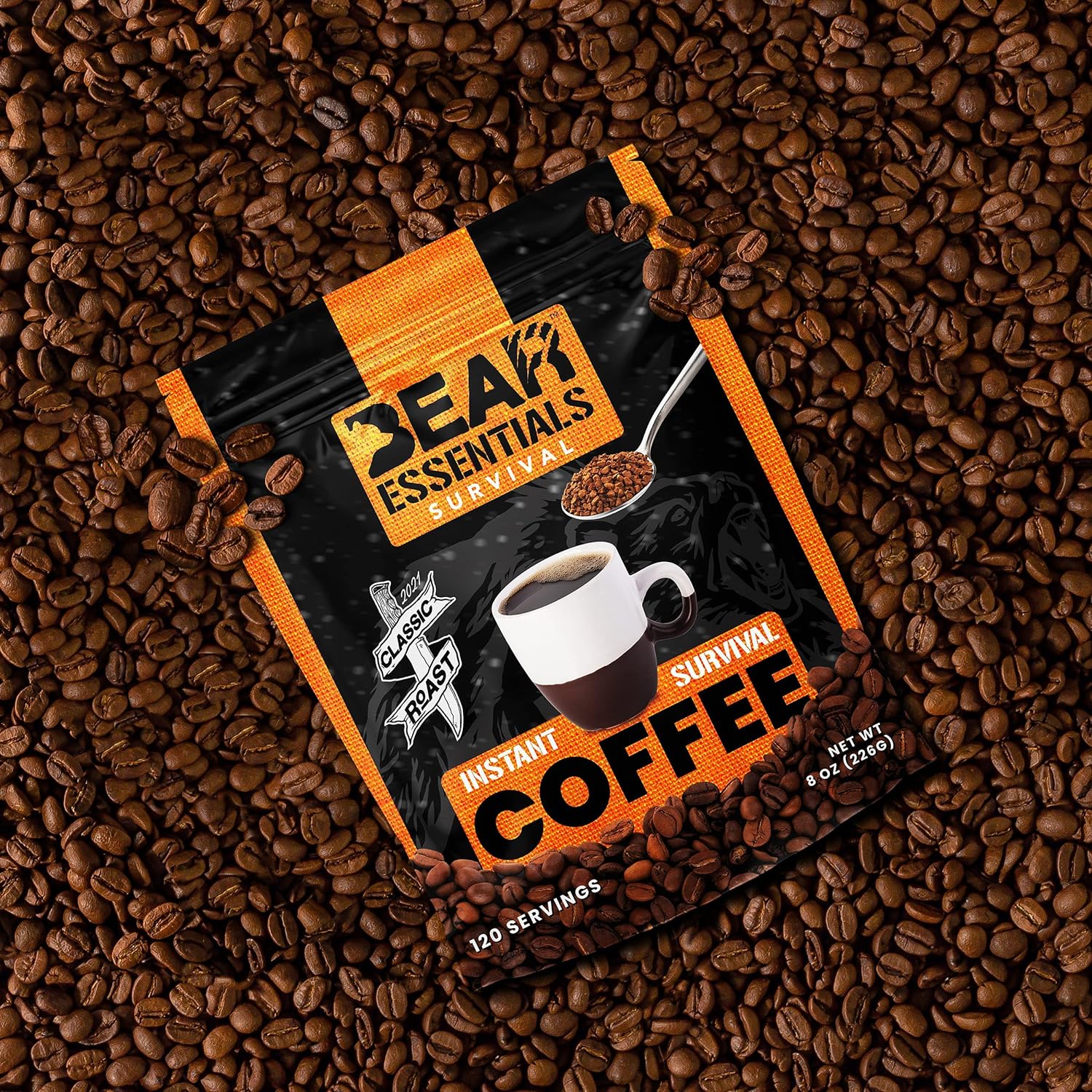 Bear Essentials Survival Freeze Dried Instant Coffee Beverage